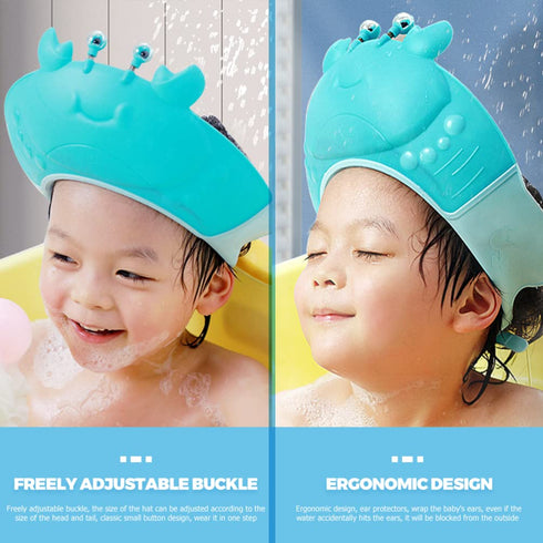 TOYANDONA Toddler Hair Washing Shield, Baby Shower Cap, 2pcs Cute Crab Shampoo Hat, Adjustable Silicone Hair Washing Hat