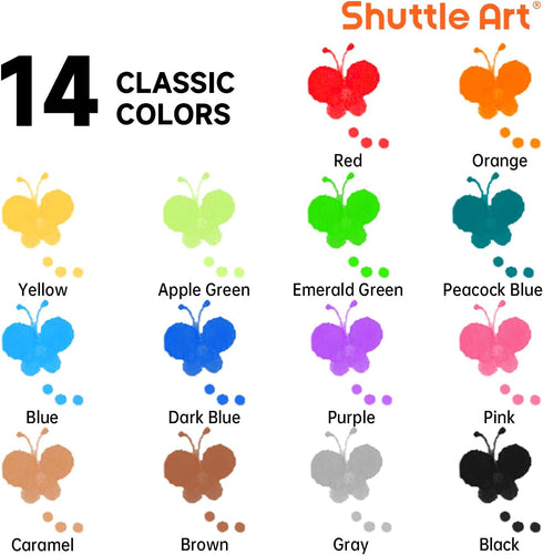 14 20 Shuttle Art Dot Markers, Colors Bingo Daubers with Unique Patterns of Dot Book for Toddler Art Activities