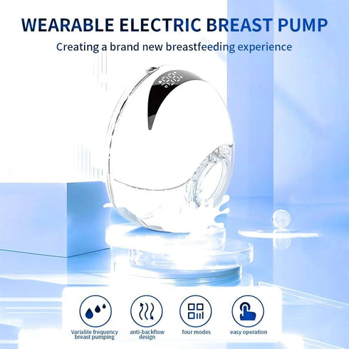 Generic 4 Wearable Electric Breast Pump, Variable Frequency, Modes, Anti-Backflow Design, White