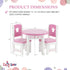 14 Set 2 14-15" Emily Rose Doll Dining - Pink & White Kitchen Table with Chairs - Star Collection Wooden Furniture