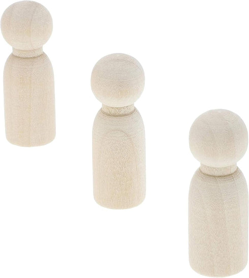 Wood Peg Dolls, Peg Doll Kit (1.77 inches, 50-Pack)