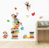 decalmile Monkey Wall Decals, Animals Reading Books Stickers for Baby Nursery Kids Bedroom Classroom Wall Decor