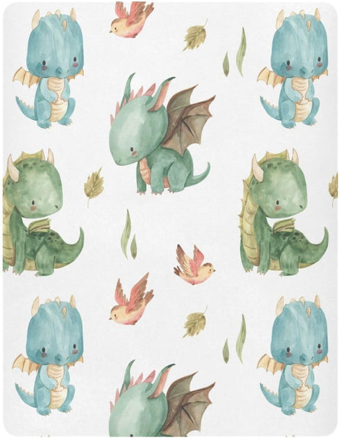 Fitted Crib Sheet for Boys Girls Cute Dragon Soft Breathable Unisex Crib Sheets Play Sheets for Standard Size Crib and Toddler Mattresses, 28 x 52 Inch by FUGIDOG