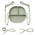 Silicone Plates for Babies with Suction, Divided Baby Spoons, Toy Straps, Placemat, Tethers & Built-in Suction Cups -