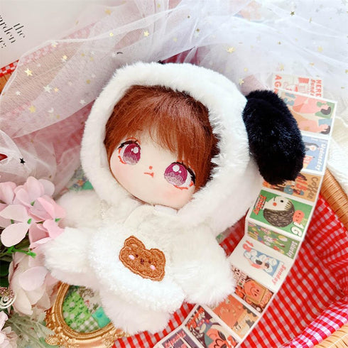 niannyyhouse 20cm Plush Doll Clothes - Puppy Onesies and Loose White Bodysuit for 8in Soft Plush Toy