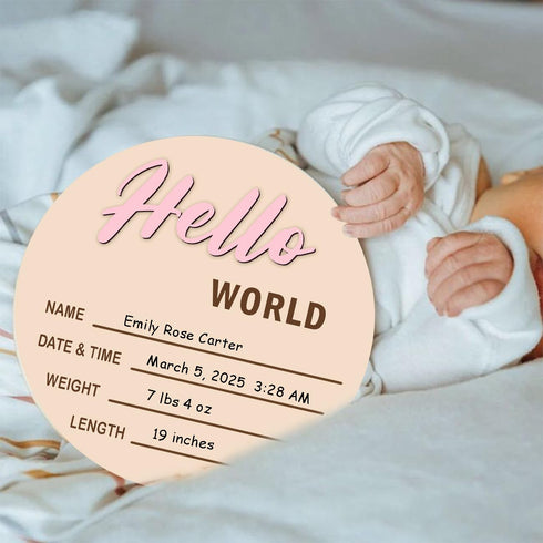 cephira 1-12 Monthly Baby Milestone Maker Discs, Baby Milestone Signs for Newborn Baby, Hello World Newborn Sign
