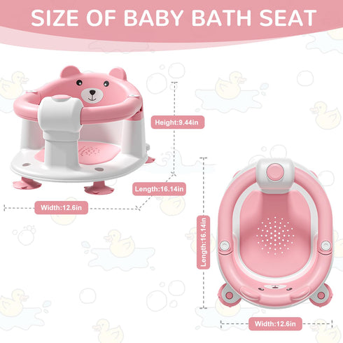 6 4 Baby Bath Seat for Babies Months & up, Non-Slip Toddler Bath Seats for Babies Sitting Up, Safe Infant & Newborn