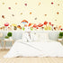 Watercolor Mushroom Wall Decals Colorful Mushroom Wall Stickers Cute Animal Autumn Leaf Wall Stickers Peel and Stick