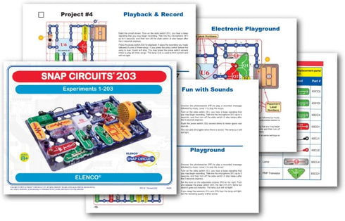 Snap Circuits 203 Electronics Exploration Kit | Over 200 STEM Projects | 42 Snap Modules | Full Color Manual