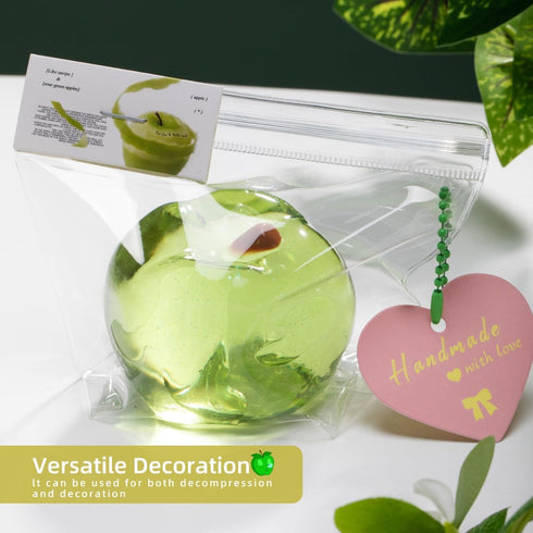 Handmade Silicon Taba Clear Apple Squishy Clear AppleSafe & Non-Toxic Sticky Mochi Squishy Fidget Stress-Relief Squeeze