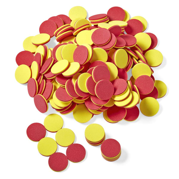 hand2mind Foam Two-Color Counters, Red and Yellow Math Manipulatives for Kids, Pack of 200