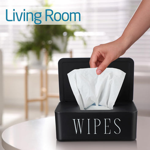 Singhoow 4 Pack Baby Wipes Dispenser Refillable Wipe Holder with Lid Toilet Wipes Container for Bathroom Tissue Paper
