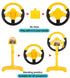 Steering Wheel Driving Toy, Simulated Electric Car Steering Wheel with Music and Sound for Kids