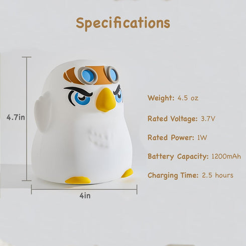 Bald Eagle Night Light for Kids, Multi-Color Changing Rechargeable Night Light for Baby Toddler Nursery, Cute Lamp