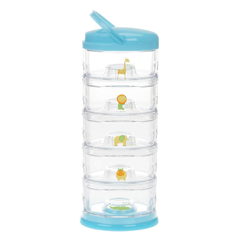 Innobaby Packin' Smart Stackable Storage System for Formula and Baby Snacks, 5 Stackable Cups in Blueberry Sorbet