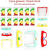 Woby Party Favor for Kids, Building Block Glasses DIY Stacking Block Bricks Party Glasses, 9 Pcs