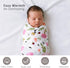 NOOVIA 2-Pack 43x47in, Baby Swaddle Blankets, Cotton Muslin, Extra Large Floral Pattern & Solid Pink, Soft Newborn