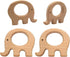Natural Wooden Elephant Pendant, Pure Beech Wood Animal Shape for Handmade Necklace/Bracelet