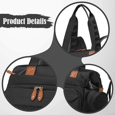 KiBcsLic Backpack Mommy, Diaper Bag Pacifier Case Oxford Cloth Holder Waterproof with Shoes Compartment Travel Bag