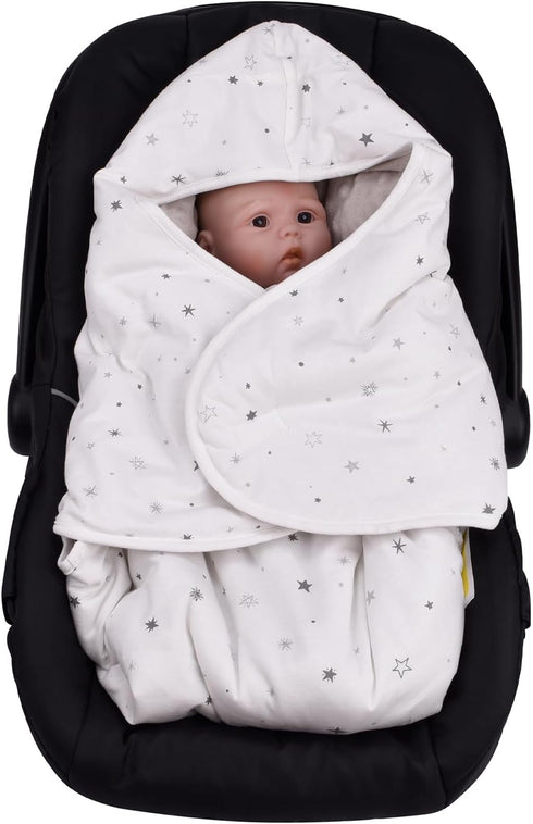 Bebamour Winter Car Seat Cover & Baby Swaddle Blanket for Newborns