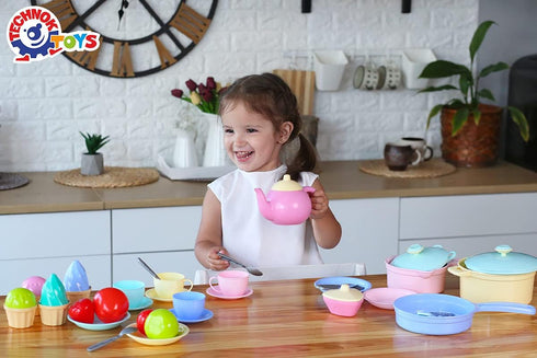 TECHNOK Kids Play Kitchen Accessories, 49 Pcs Cookware Set, Large Toy Pots and Pans for Pretend Cooking