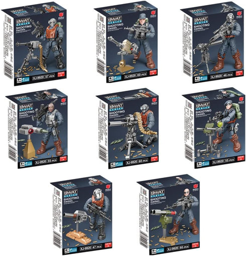 8 PCS Building Block City Policeman Action Mini-Figures with SWAT Model Equipment, Military Weapons Accessories Gift