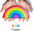 Wooden Rainbow Stacking Toy, Montessori Arch Bridge Building Blocks, Colorful Puzzles for Kids 2-5 Years Old, Rainbow