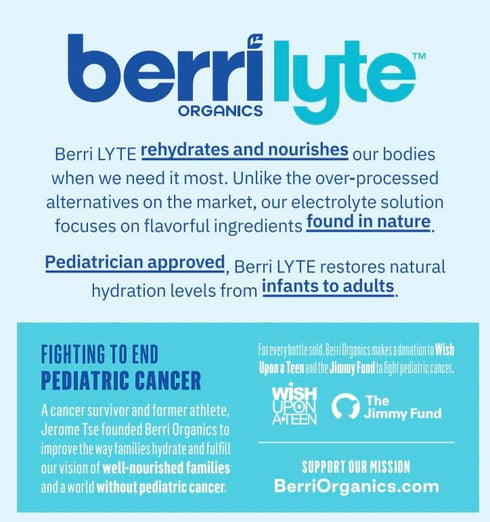 BERRILYTE 1 6 Count Berri Lyte Electrolytes Hydration Beverages with Coconut Water, Organic & Plant Based Electrolyte