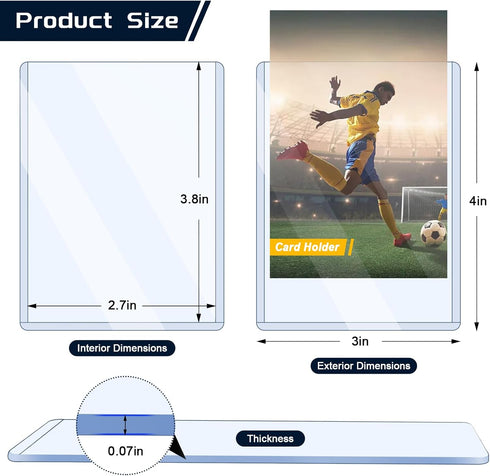 Maileto 15 Pack 3"x4" Top Loads for Cards Hard Plastic Card Sleeves Baseball Card Protectors Hard Plastic Sports Card