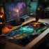 EDGFRTOIO 24"x14" Commander Playmat with Zones for MTG Card Game Playing, Game Mats Tabletop Magic Play Mats Deck