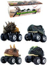 DINOBROS Pull Back Dinosaur Car Toys, 4 Pack Dino Toys for 3 Year Old Boys and Toddlers T-Rex Games