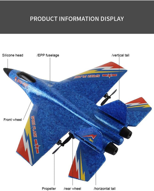 RC Plane Su-27 Ready to Fly, 2 Channel 2.4GHZ Remote Control Airplane, RC Aircraft for Boys Girls Adults Beginners
