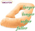 60 Inch Extra Large U-Shaped Pregnancy Pillow - Maternity Support for Sleeping (Brown)