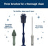 Set 3-Pack Dr. Brown's Silicone Cleaning Brush with Bottle, Spout, and Straw Brush, + Soft Touch No Scratch Baby Bottle