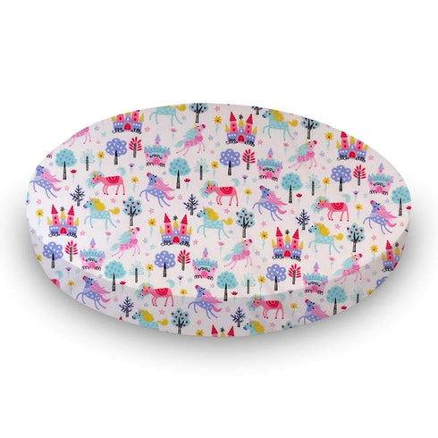SHEETWORLD.COM SheetWorld Fitted 100% Cotton Percale Oval Crib Sheet, Fits Stokke Sleepi 26