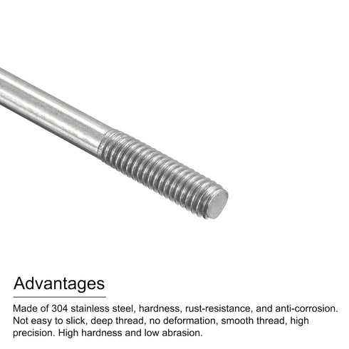 MECCANIXITY 304 Stainless Steel Push Rod Connector - Double End Threaded Rod for DIY RC Car, Boat, Airplane, Helicopter
