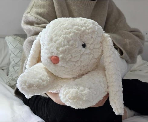 Hofun4U (White,35 inch) Rabbit Plush Pillow, Rabbit Stuffed Animal, Rabbit Plush Long Body Pillow for Kids Adults