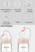 0+ Blue/2Pack/5oz Glass Baby Bottles, Anti Colic Breastfeeding Bottle with Natural Response Nipple for Newborn Preemie
