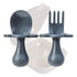 Grabease Toddler Spoon & Fork Set, Gray - First Stage Baby Utensils for Self Feeding, BPA-Free, 4+ Months