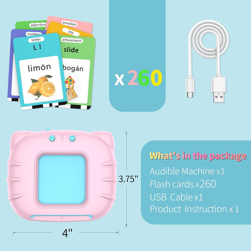 520 2 3 4 5 6 2-6, Eaever Bilingual Spanish English Sight Words Talking-Flash-Cards, Valentine's Day Gift Birthday