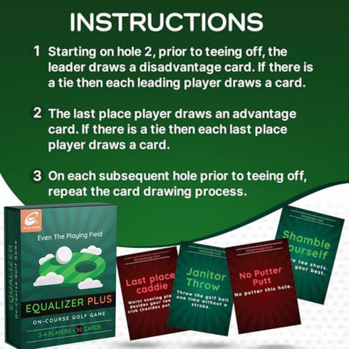 Equalizer: On-Course Golf Card Game, Interactive Fun for Every Hole, Skill-Level Equalizing Cards, Elevate Your Golf