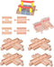 Haiabei 11 Pack Wooden Train Tracks Sets, Male-Female Bump Track, Crossing Bridge, Compatible