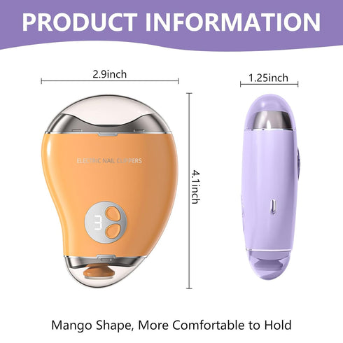 Jjkygmw Trimmer Polisher3 Electric Nail with LED Light, Safe and Easy to Use, Fingernail Cutter with Speeds Adjustable