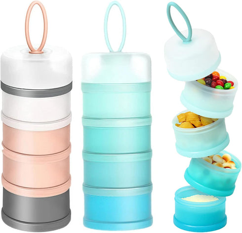 Manwetye 2 PCS 4 Layers Sakura Baby Milk Formula Dispenser & Container Box