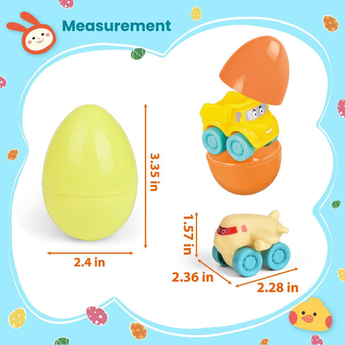FUN LITTLE TOYS Cars Easter Eggs Vehicles for Party Favors and Fillers