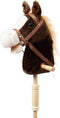 HollyHOME Stick Horse Plush Handcrafted Hobby Horse on a Stick, Real Pony Neighing and Galloping Sounds for Kids
