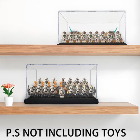 Figure Display Case Box for Lego Minifigures, Acrylic Dustproof Showcase Base for Figure Blocks Toys