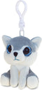 Puzzled DolliBu Wolf Plush Big Eyes Keychain, Soft Wild Mountain Animal Charm