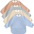 JaGely 4 Pack Long Sleeve Bibs Baby Smock Waterproof Sleeved Bids with