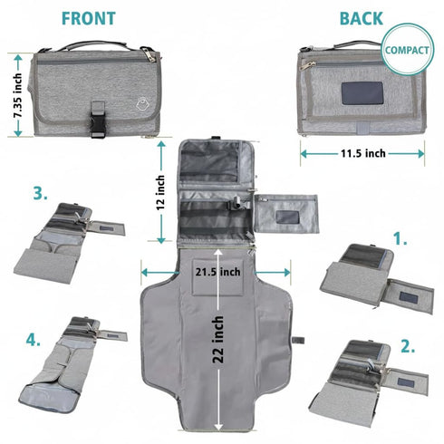 Oliveta Baby Portable Diaper Changing Pad - Baby Changing Pad & Diaper Changer Travel Bag